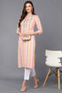 Cotton Multicolored Striped Straight Kurta